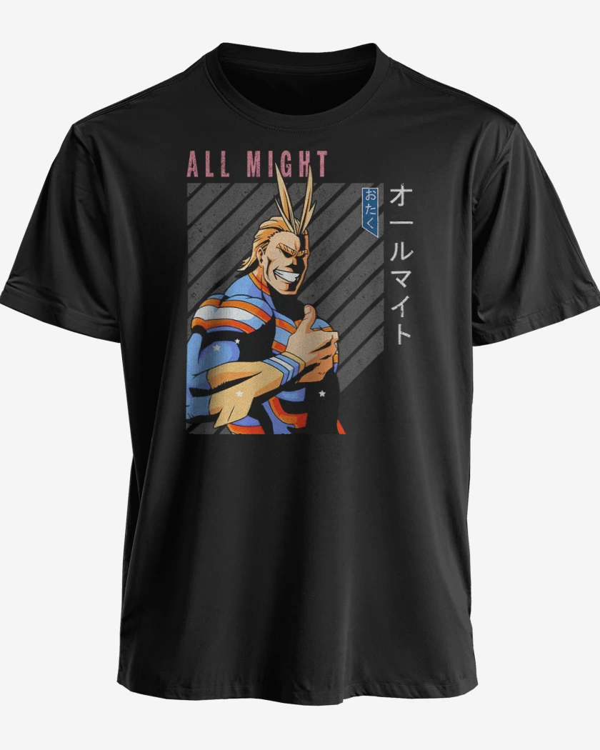 Polera premium Negro de All might 3