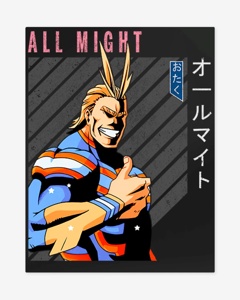 Print metalico Negro de All might 3