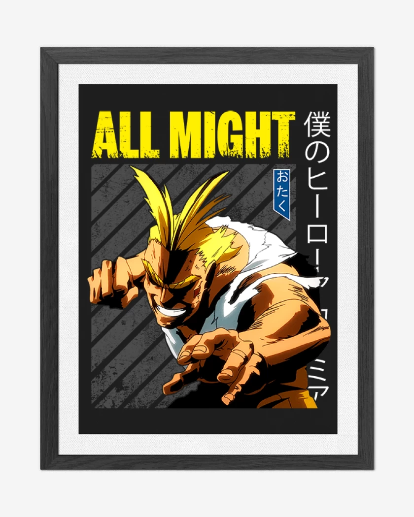 Cuadro decorativo Negro de All might 4