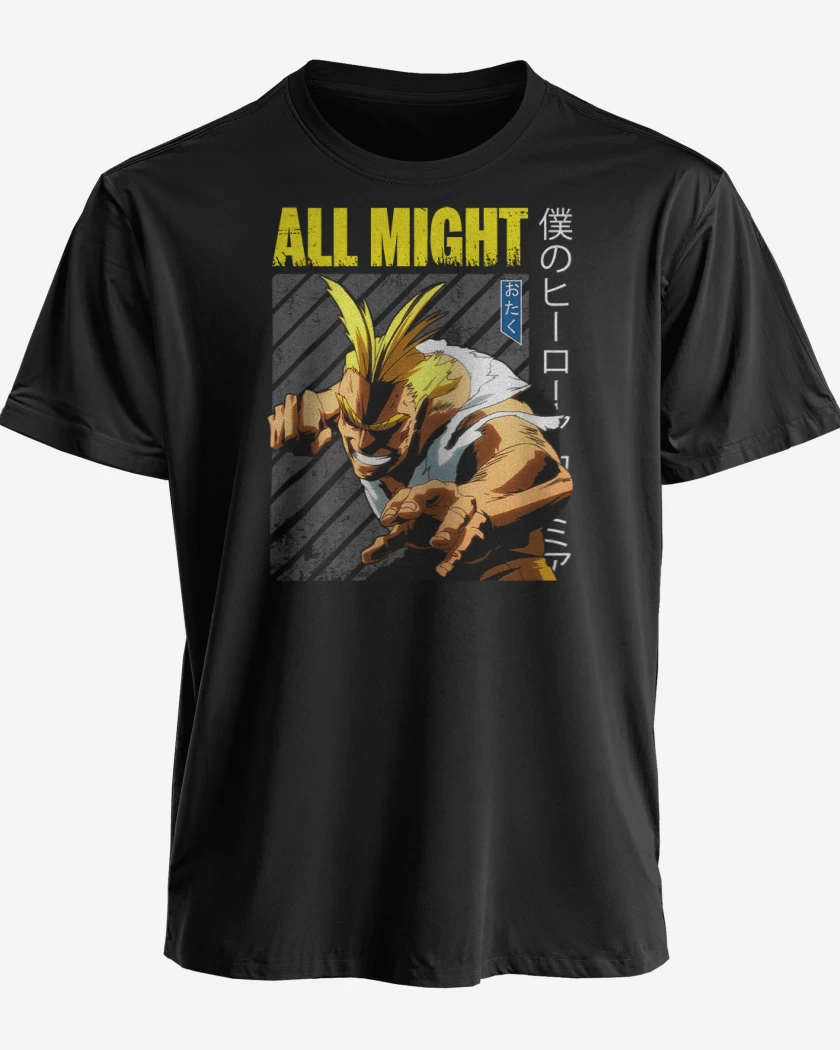 Polera premium Negro de All might 4