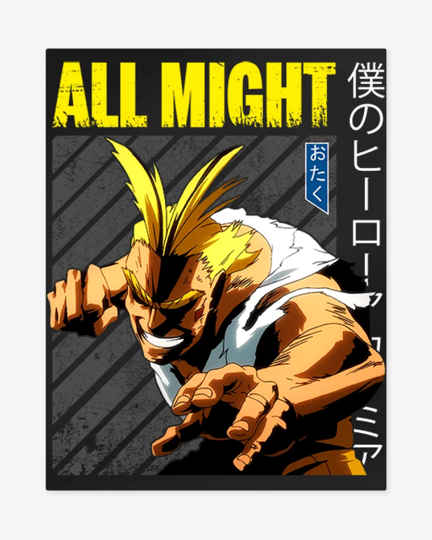 Print metalico Negro de All might 4