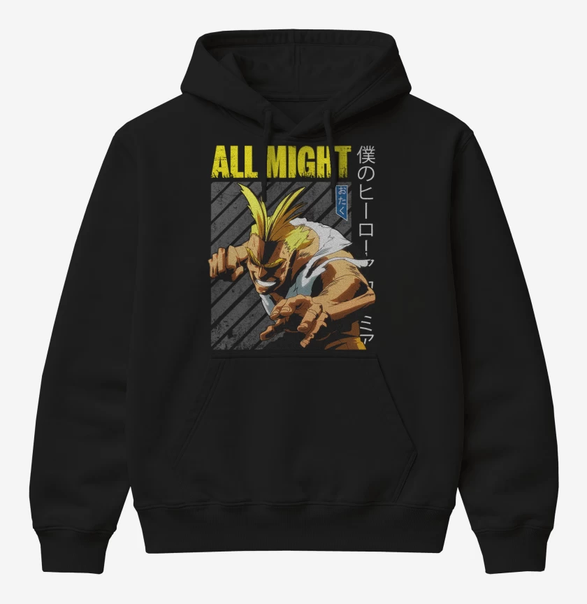 Poleron Canguro básico Negro de All might 4