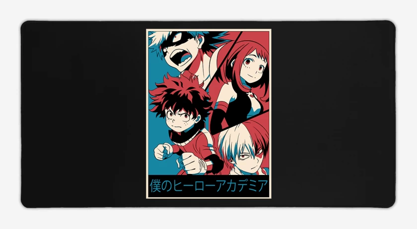 Mouse pad Gamer Negro de Boku no Heros