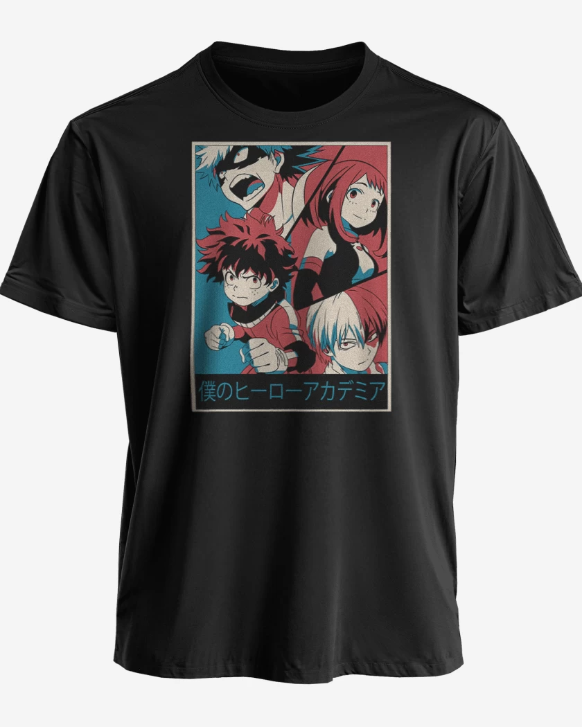 Polera premium Negro de Boku no Heros