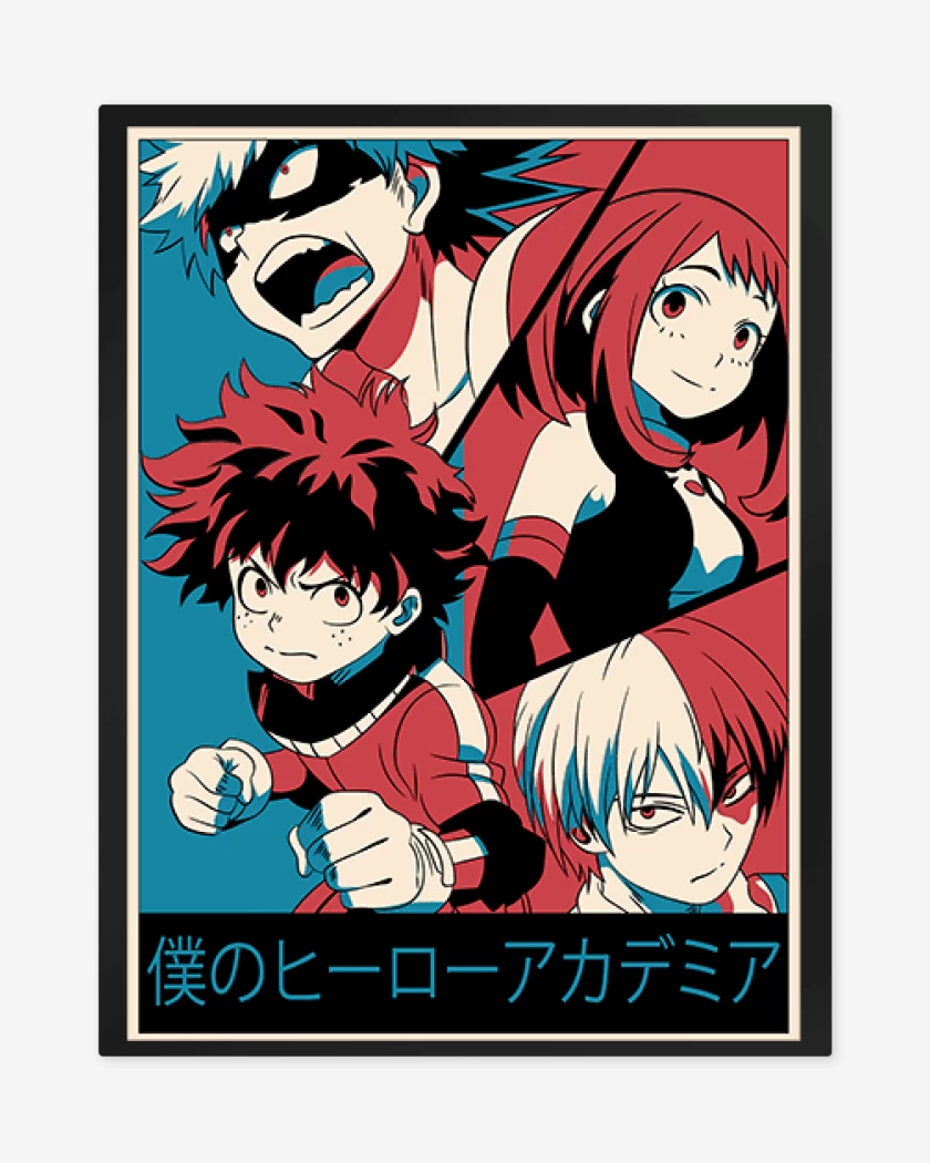 Print metalico Negro de Boku no Heros