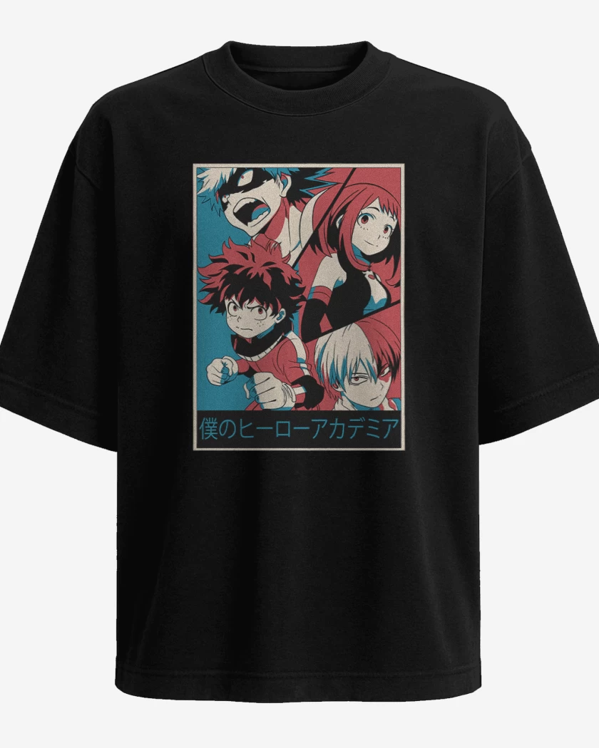 Polera Oversize Negro de Boku no Heros