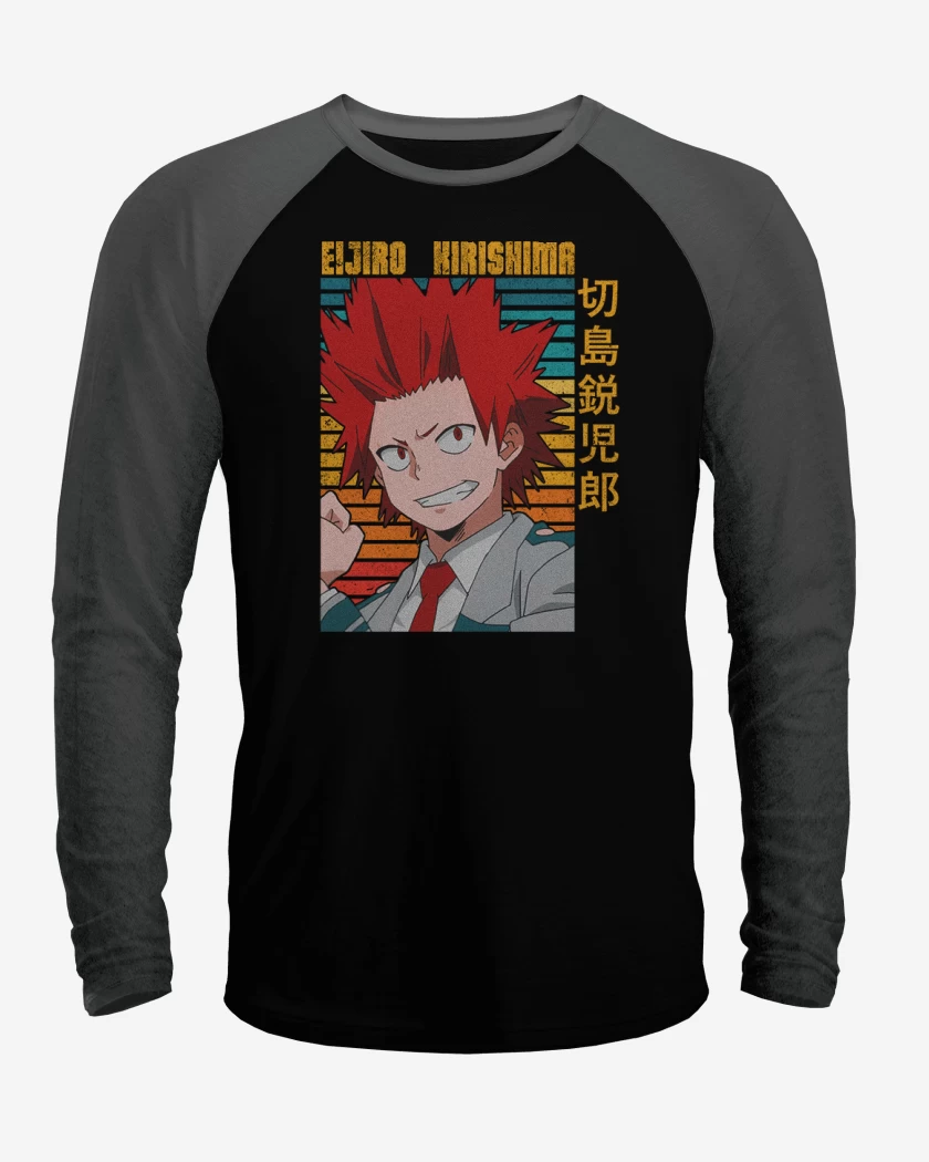 Polera Raglan Negro / Negro Heather de Kirishima 1