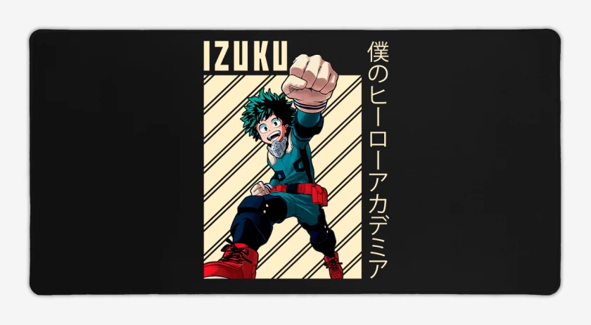 Mouse pad Gamer Negro de Izuku midoriya