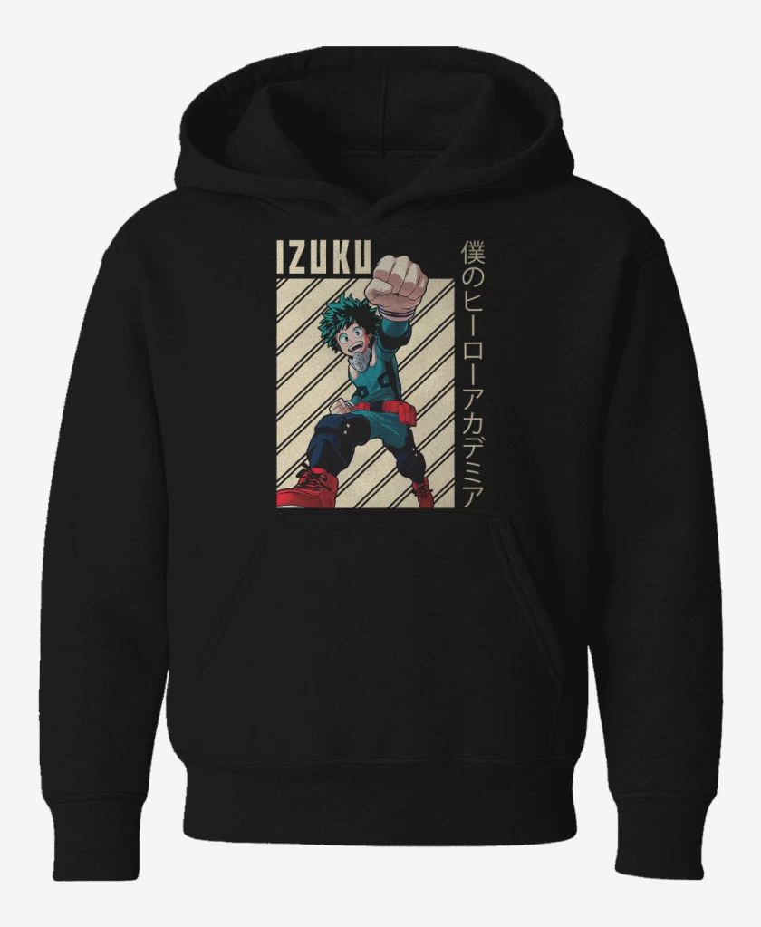 Poleron de niño Negro de Izuku midoriya