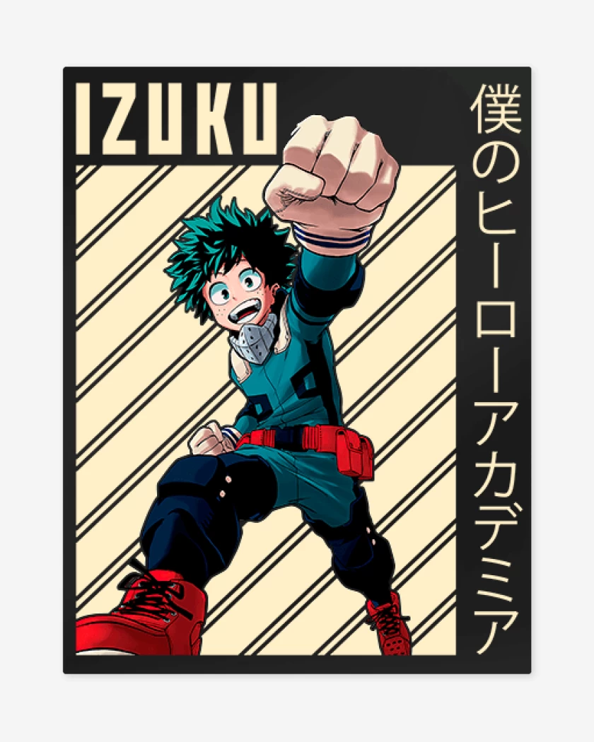 Print metalico Negro de Izuku midoriya