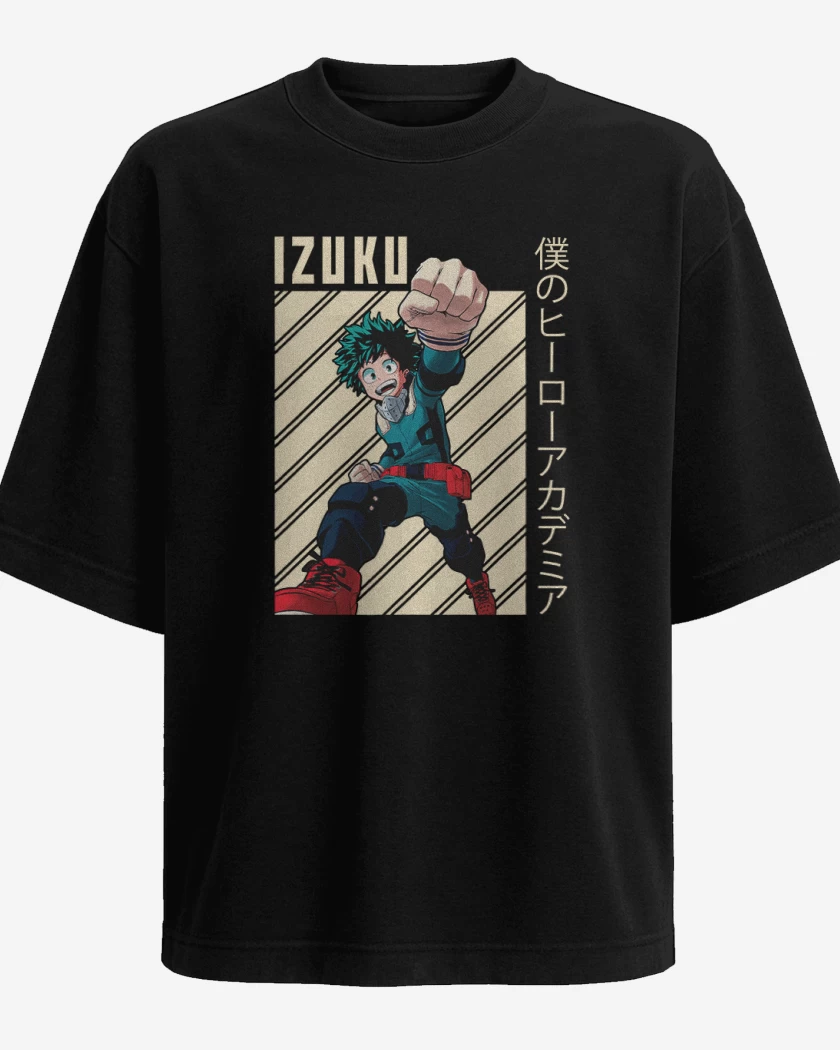 Polera Oversize Negro de Izuku midoriya