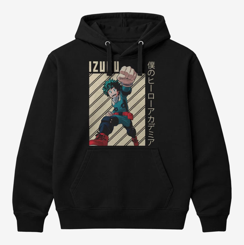 Polerón Canguro Negro de Izuku midoriya