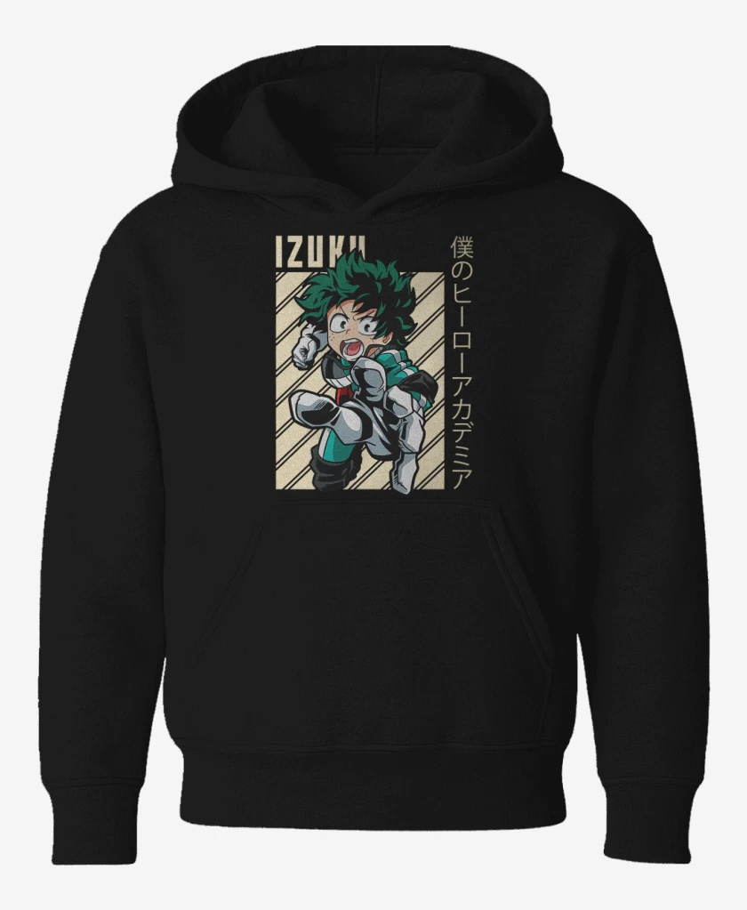 Poleron de niño Negro de Izuku midoriya 1 