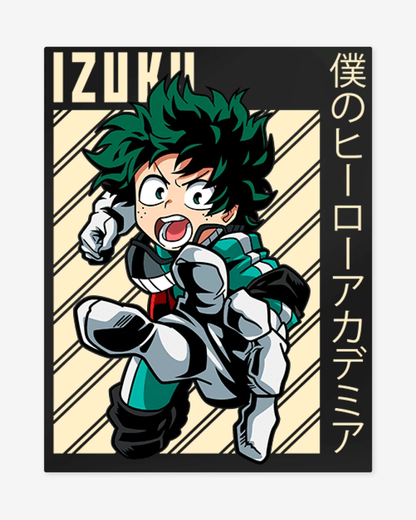 Print metalico Negro de Izuku midoriya 1 