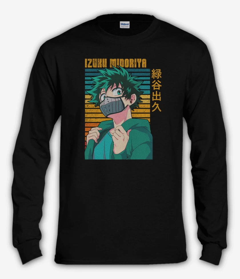 Polera manga larga Negro de Izuku midoriya 3