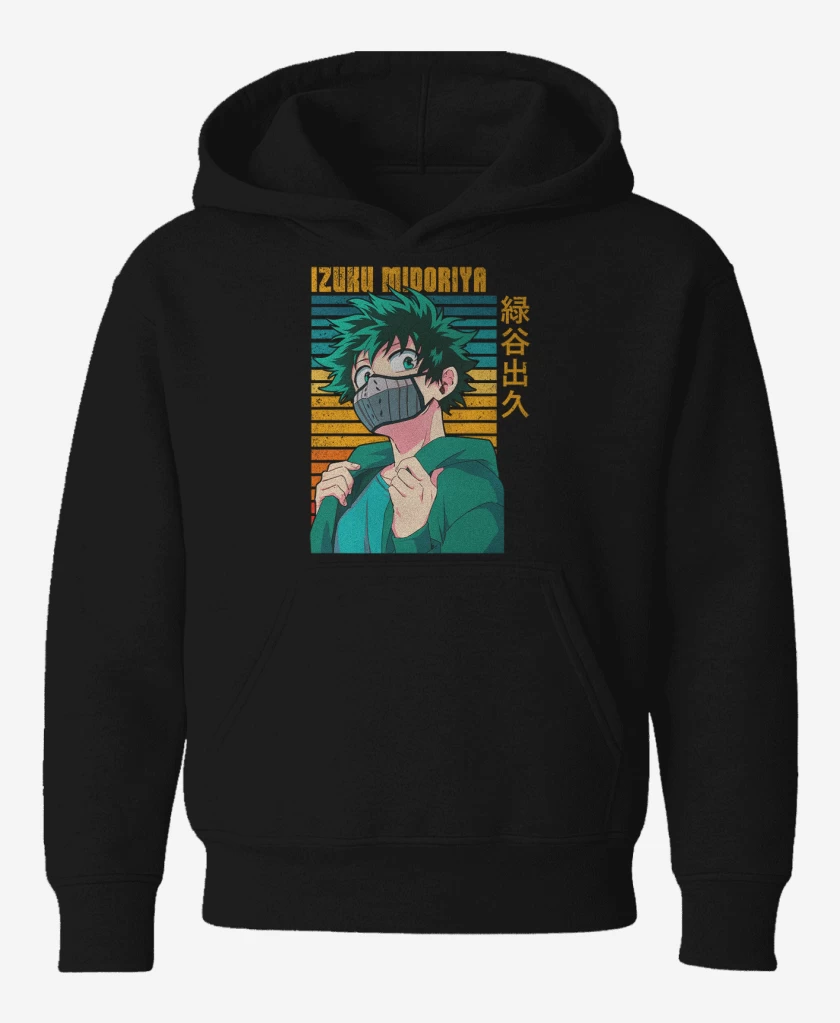 Poleron de niño Negro de Izuku midoriya 3