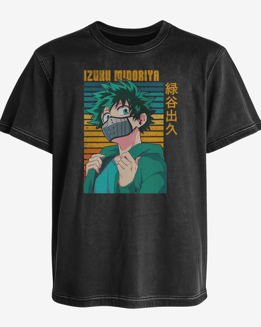 Polera desgastada Negro de Izuku midoriya 3