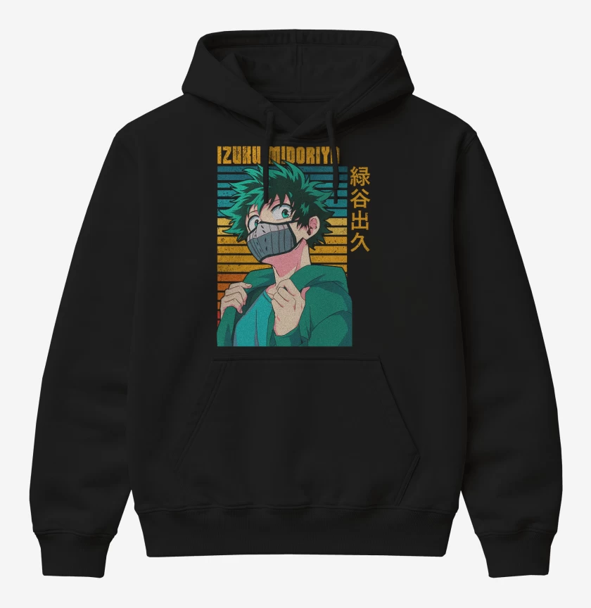 Poleron Canguro básico Negro de Izuku midoriya 3