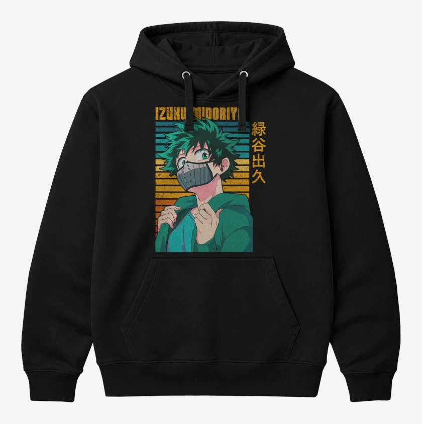 Polerón Canguro Negro de Izuku midoriya 3