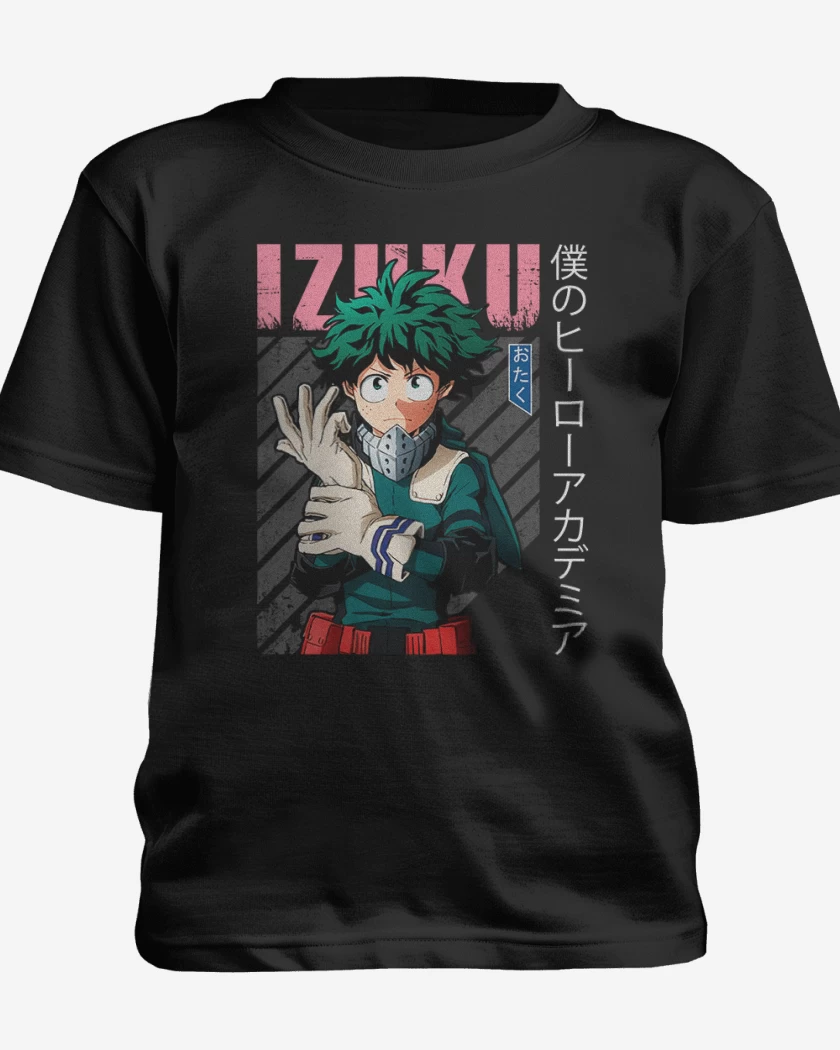 Polera de niño Negro de Izuku midoriya 4