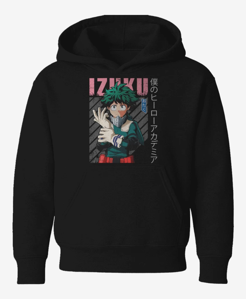Poleron de niño Negro de Izuku midoriya 4