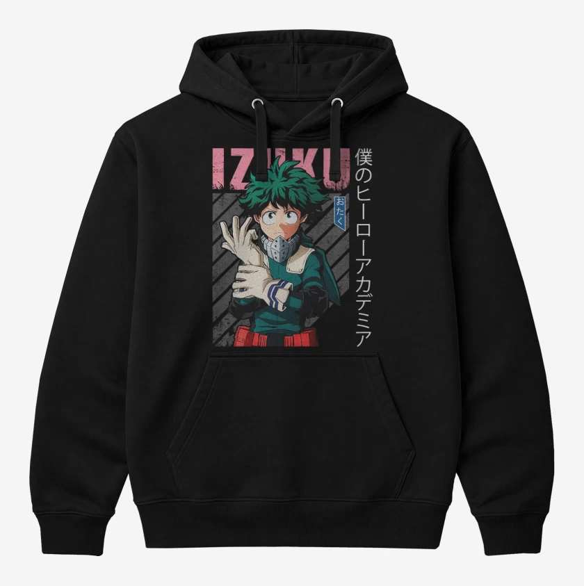 Polerón Canguro Negro de Izuku midoriya 4
