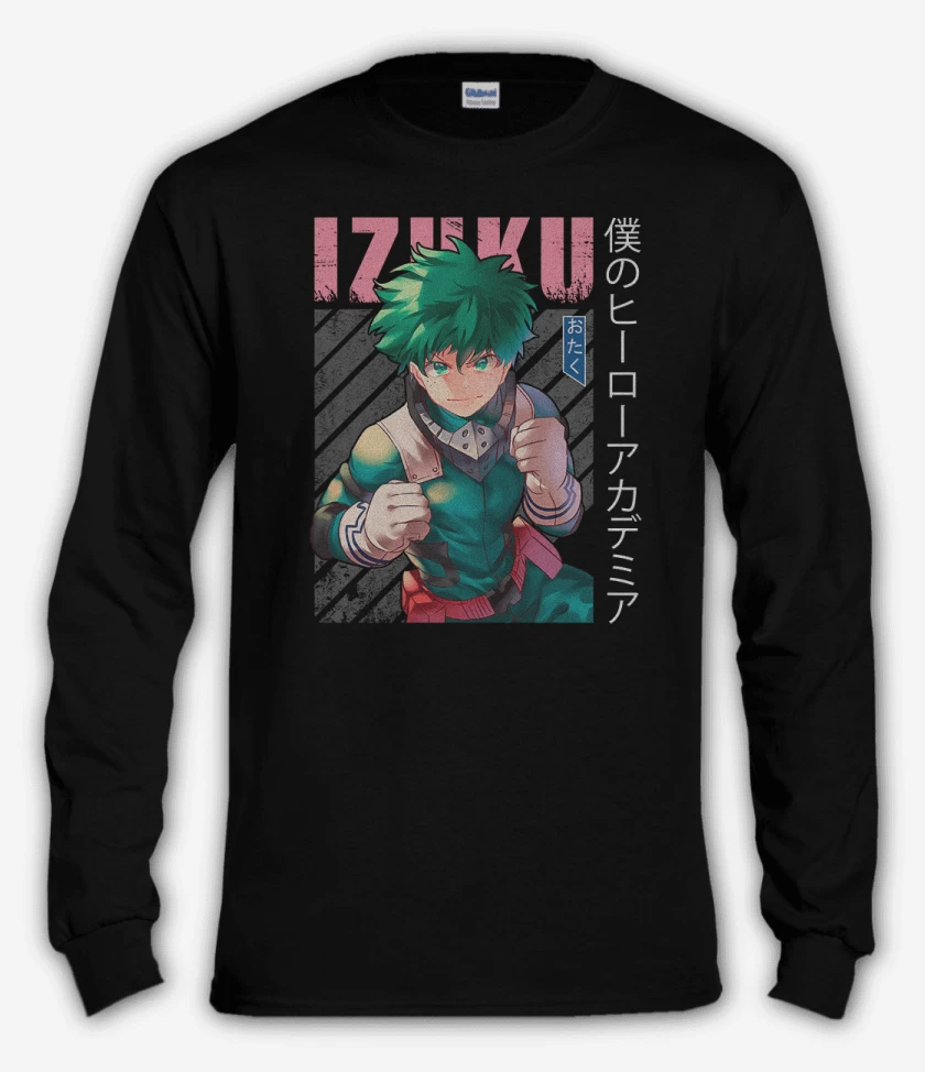 Polera manga larga Negro de Izuku midoriya 5