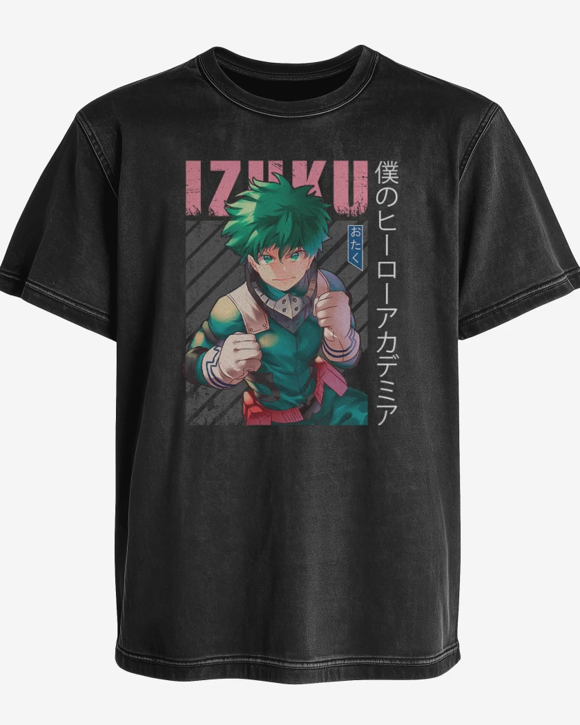 Polera desgastada Negro de Izuku midoriya 5