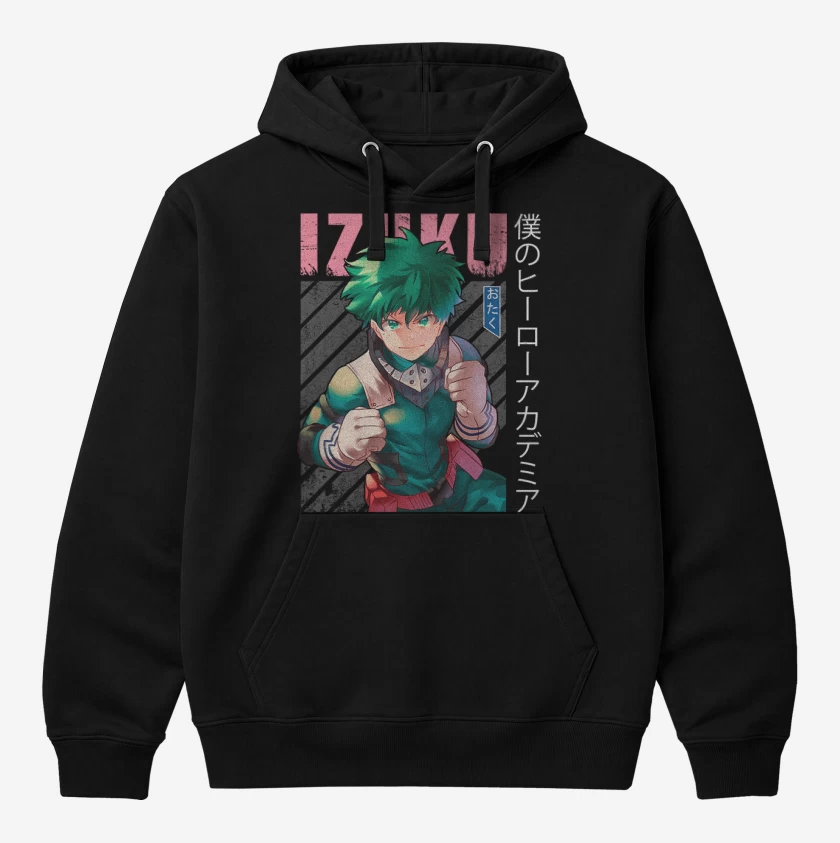 Polerón Canguro Negro de Izuku midoriya 5