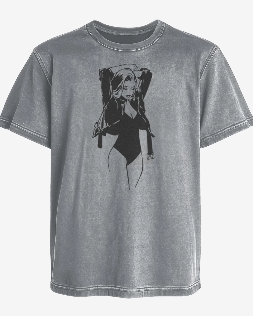 Polera desgastada Gris Melange de Woman