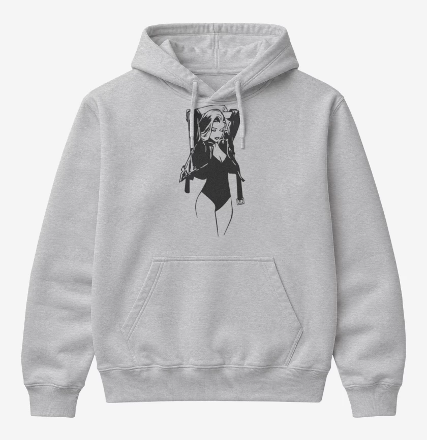 Poleron Canguro básico Gris Melange de Woman