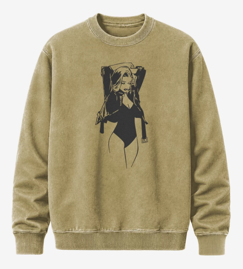 Poleron Polo Acid Wash Beige de Woman