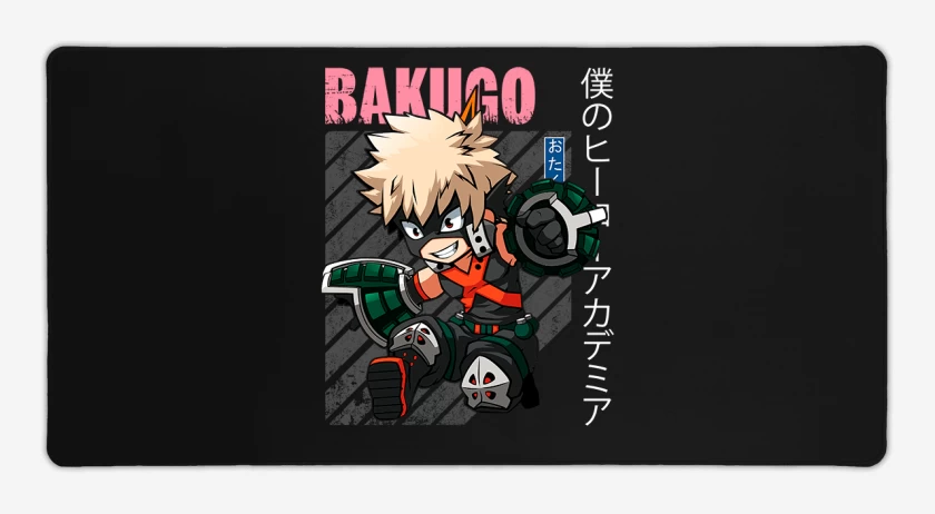 Mouse pad Gamer Negro de Katsuki bakugo 1