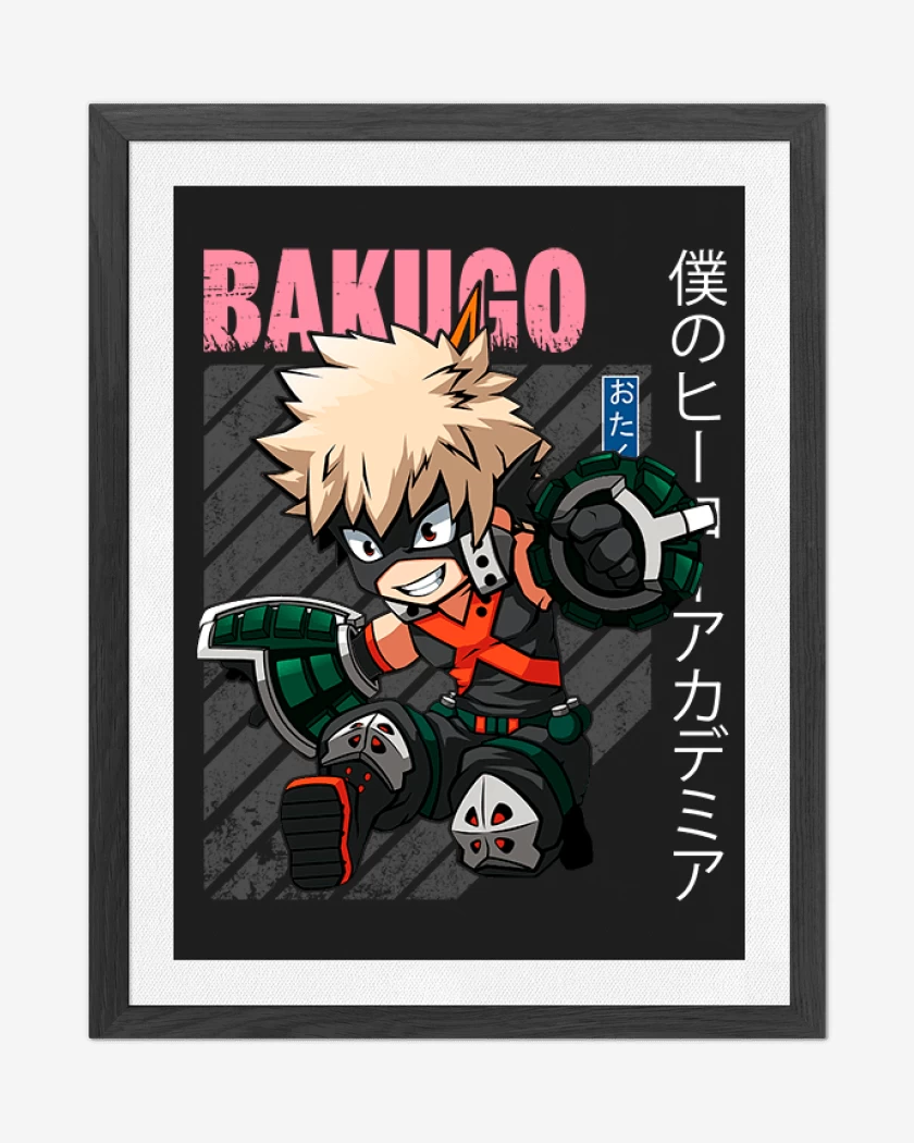 Cuadro decorativo Negro de Katsuki bakugo 1