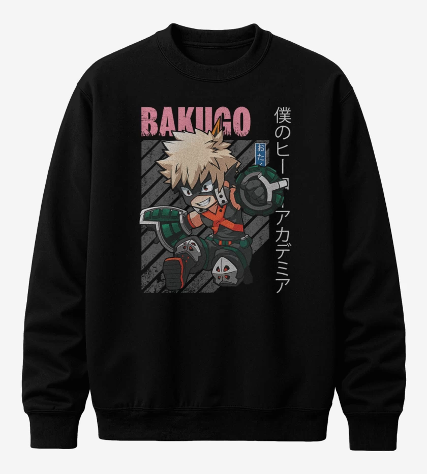 Poleron polo Negro de Katsuki bakugo 1