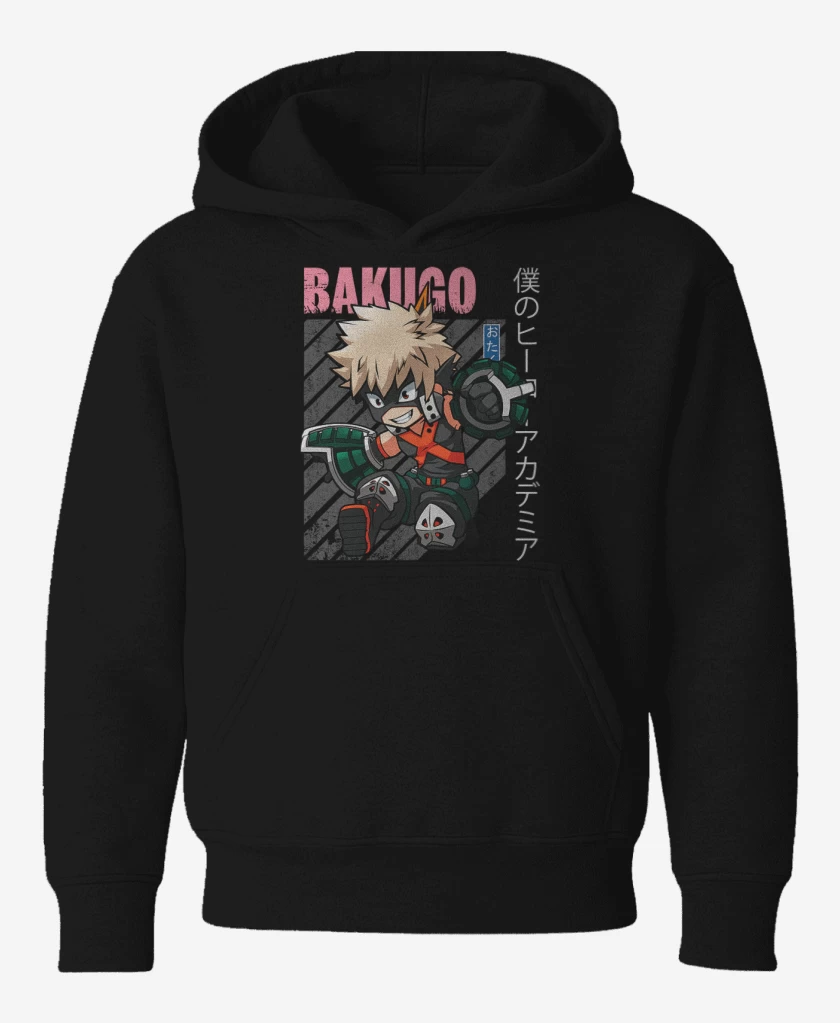 Poleron de niño Negro de Katsuki bakugo 1