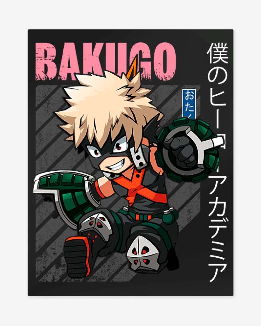 Print metalico Negro de Katsuki bakugo 1