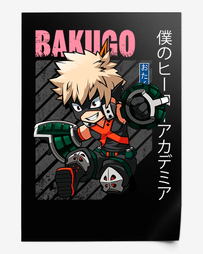 Print Negro de Katsuki bakugo 1