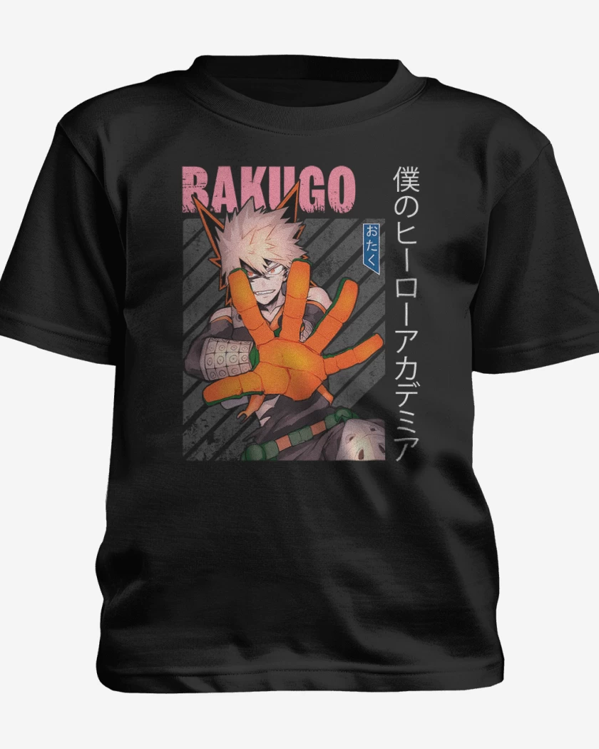 Polera de niño Negro de Bakugo 1