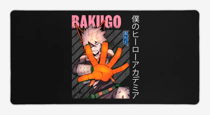 Mouse pad Gamer Negro de Bakugo 1