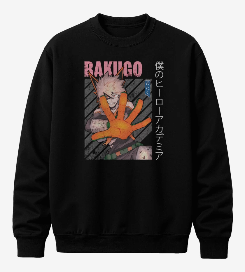 Poleron polo Negro de Bakugo 1