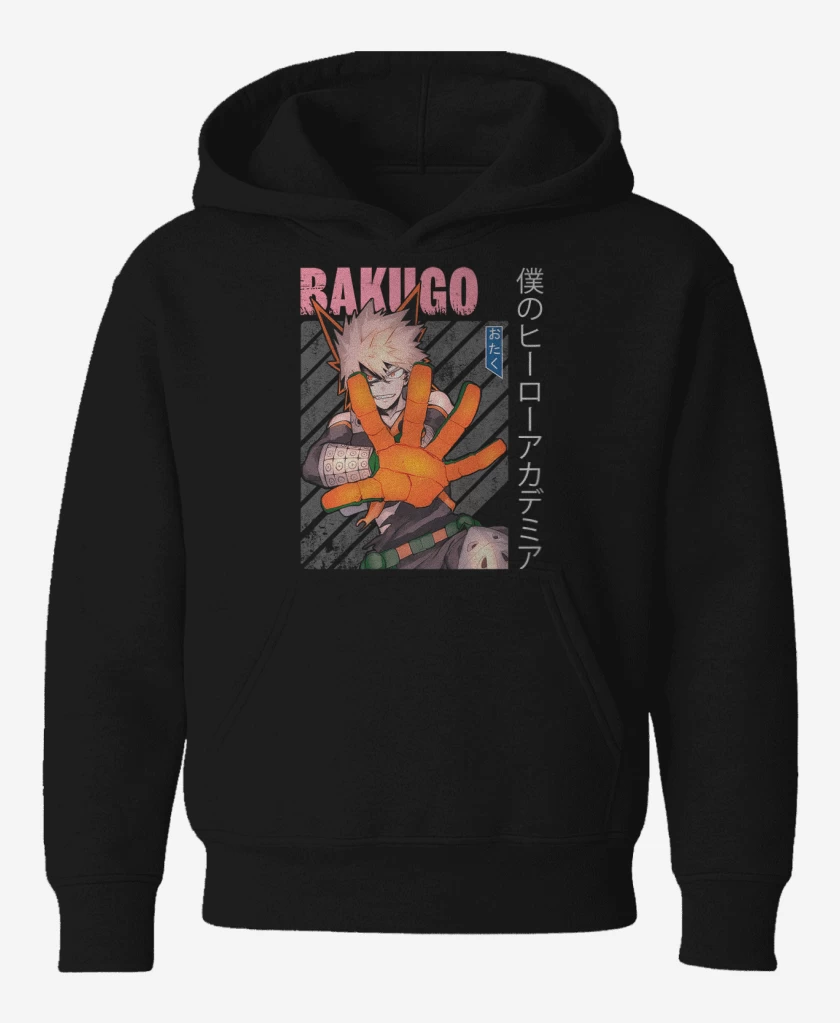 Poleron de niño Negro de Bakugo 1