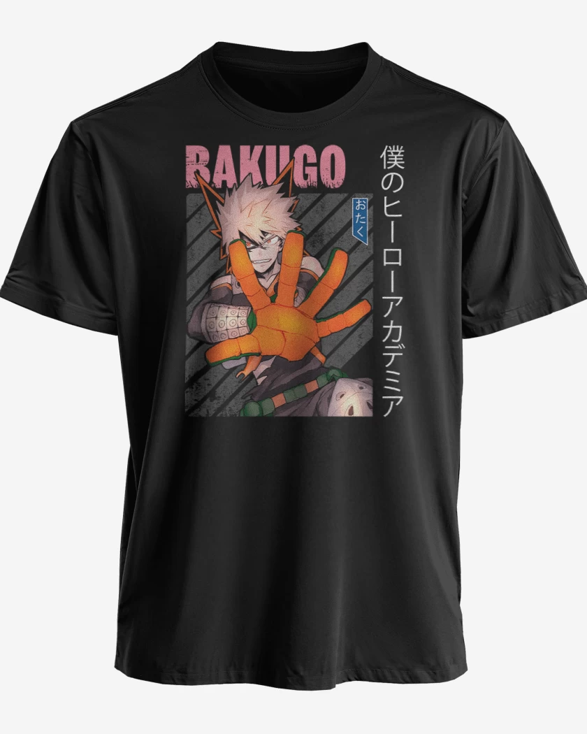 Polera premium Negro de Bakugo 1