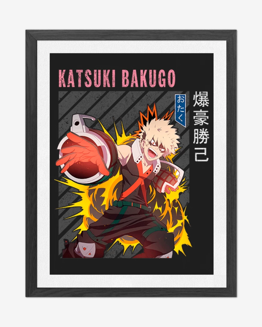 Cuadro decorativo Negro de Katsuki Bakugo 2