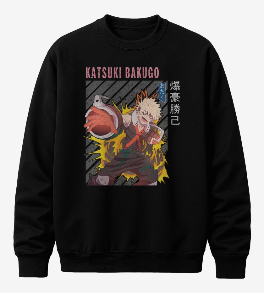 Poleron polo Negro de Katsuki Bakugo 2
