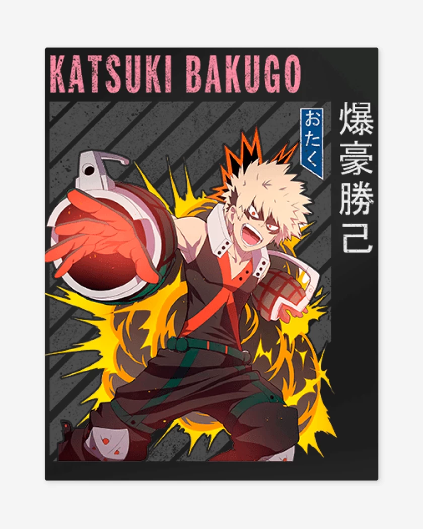 Print metalico Negro de Katsuki Bakugo 2