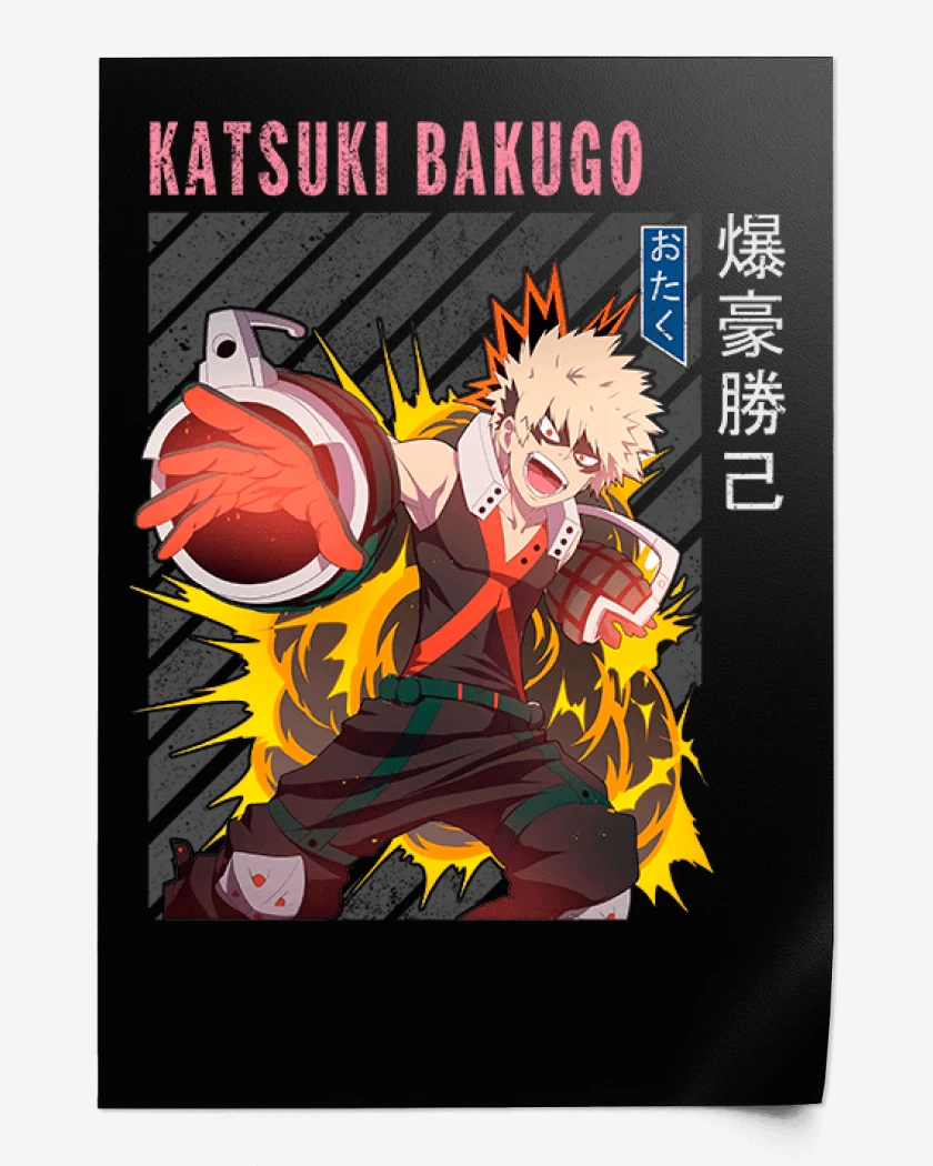 Print Negro de Katsuki Bakugo 2