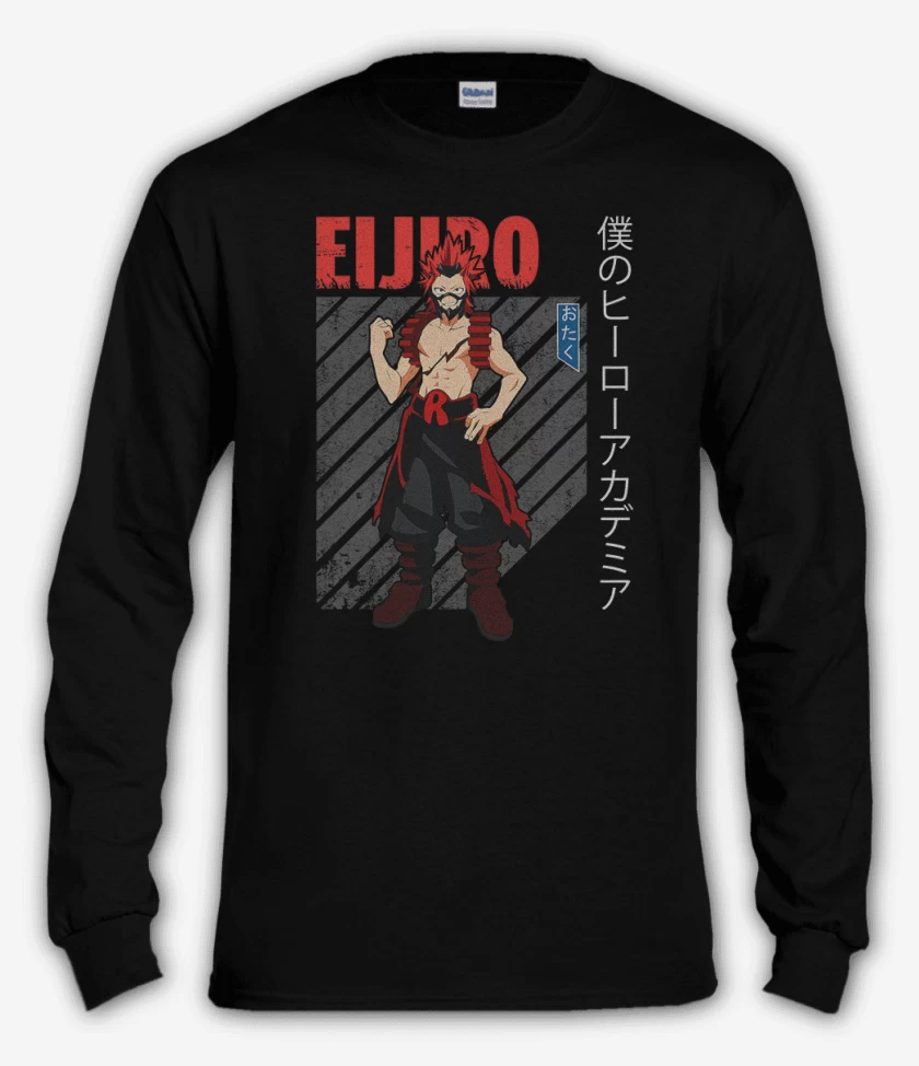 Polera manga larga Negro de eijiro kirishima