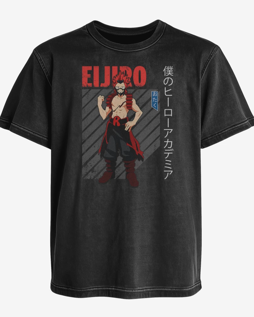 Polera desgastada Negro de eijiro kirishima