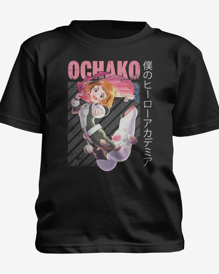 Polera de niño Negro de Ochaco uraraka 1